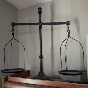 Vintage Black Metal Balance Scale